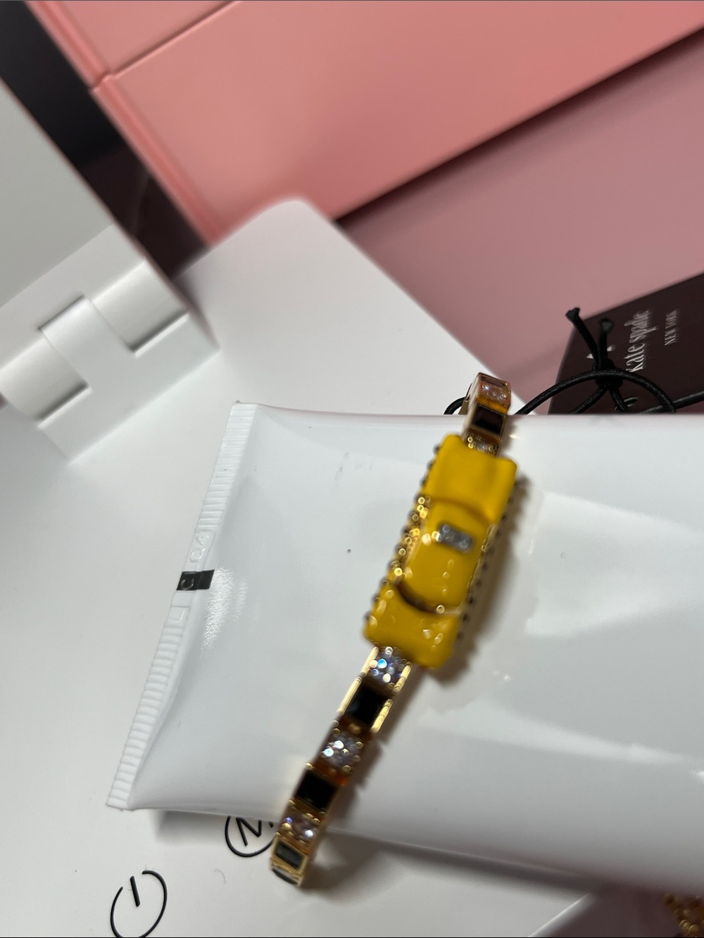 NWT Kate Spade Hit City Taxi Slider Bracelet Yellow 💛 - Picture 6 of 6